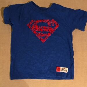 GAP Blue Tee with Red Superman Shield Graphic